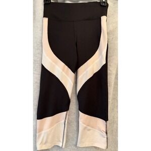 AURIQUE Black Colorblock Athletic Capris‎ Leggings Size Small